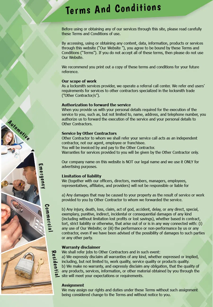 Portland Lock & Locksmith Portland, OR 503-403-0772 - TermsAndConditions-2